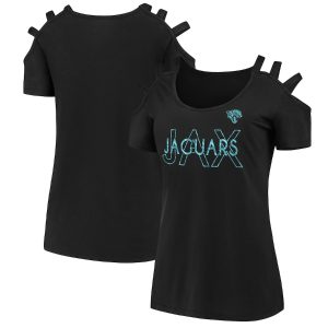 Jacksonville Jaguars Women’s Foil Open Shoulder Strap T-Shirt