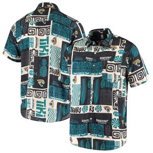 Men’s Jacksonville Jaguars Tiki Floral Button-Up Woven Shirt