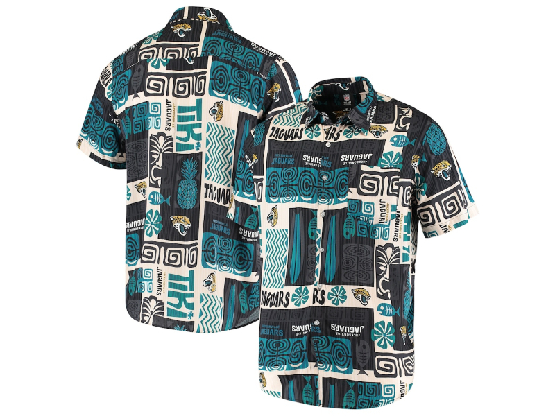 Jacksonville Jaguars NFL Mens Floral Button Up Shirt