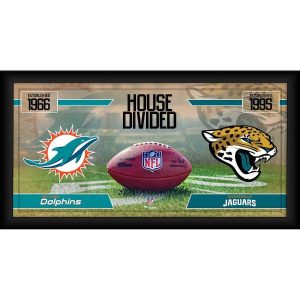 Miami Dolphins vs. Jacksonville Jaguars 10″ x 20″ House Divided Football Collage