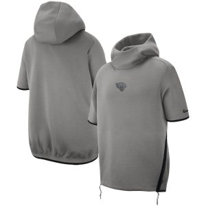 Nike Jacksonville Jaguars Gray Sideline Repel Short Sleeve Pullover Hoodie